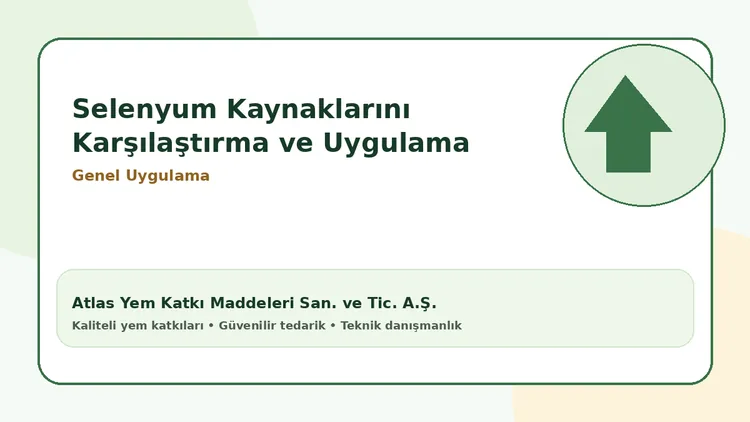 Selenyum Kaynaklarını Karşılaştırma ve Uygulama